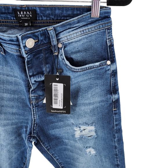 Boohoo Men's Super Skinny Multi Rip Jeans - Picture 3 of 8